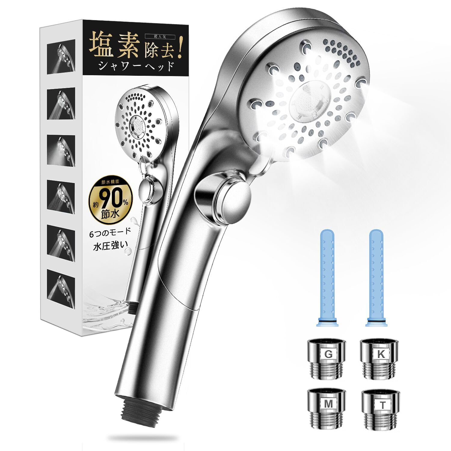 Amazon.co.jp: シャワーヘッド マイクロナノバブル 【90％超節水・髪